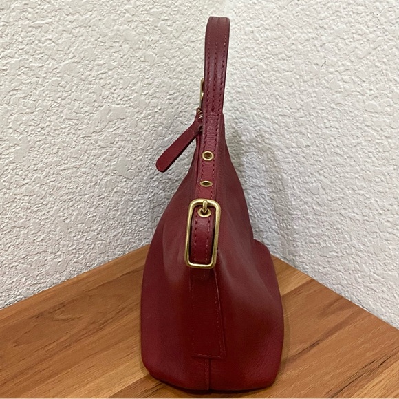 Vintage Y2K COACH 9844 Legacy West Demi Burgundy Red Leather Hobo Mini Bag - Picture 3 of 16